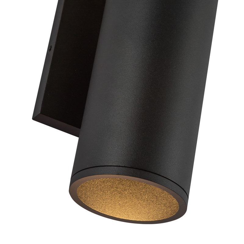 Lorna 2 - Light LED Flush Mounted Sconce, 9.38" H x 4.63" W x 3.88" D, Black, 20 W