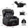 Faux Leather Power Reclining Home Theater Seat with Cup Holder