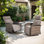 Esquer 3 - Pieces Outdoor Wicker Poolside Reclining Swivel Chaise Lounge With Adjustable Recliner And Side Table