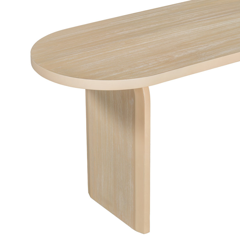Ensemble 6 pièces de table et chaises de cuisine avec chaises et banc en bois massif, Naturel