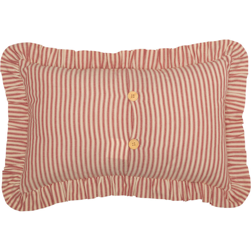 Vanora Faust Rectangular Cotton Pillow, Country Red/Dark Tan, Polyester/Polyfill
