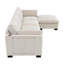 Canapé modulaire de 130 po en forme de L avec table pliante et port double, poches de rangement latérales, 2 coussins d'accoudoirs, repose-pieds à mouvement libre, mousse haute densité, chenille, 5 sièges-1994302986