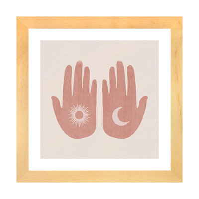 Soleil, lune, mains - impression d'art graphique