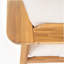 Canapé d'extérieur en bois d'acacia Terassi 3 places avec finition en teck clair et coussins beiges pour une assise durable et élégante.