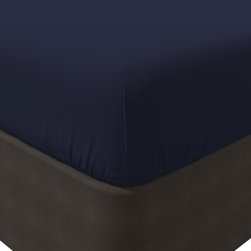 Drap-housse 100% coton ultra-léger, Drap-housse de taille double, Bleu marine