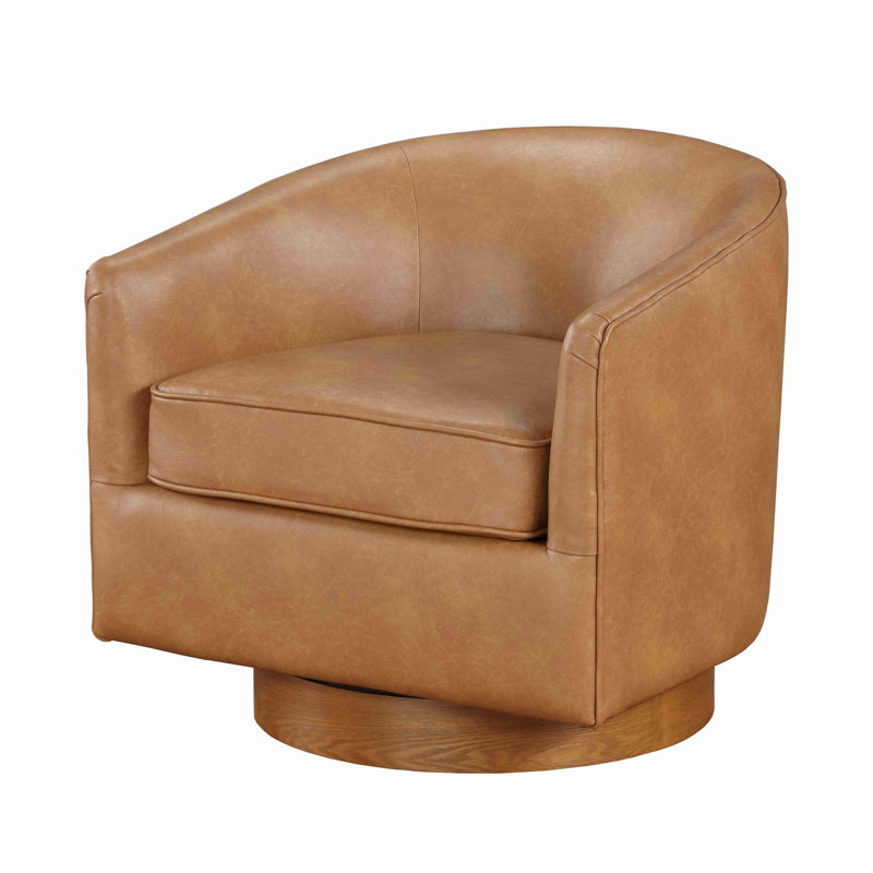 Chaise pivotante demi-tonneau, Brun selle