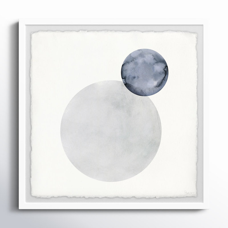 «MarBLE Gray Circles», reproduction encadrée, H 24 po x l 24 po x P 1,5 po