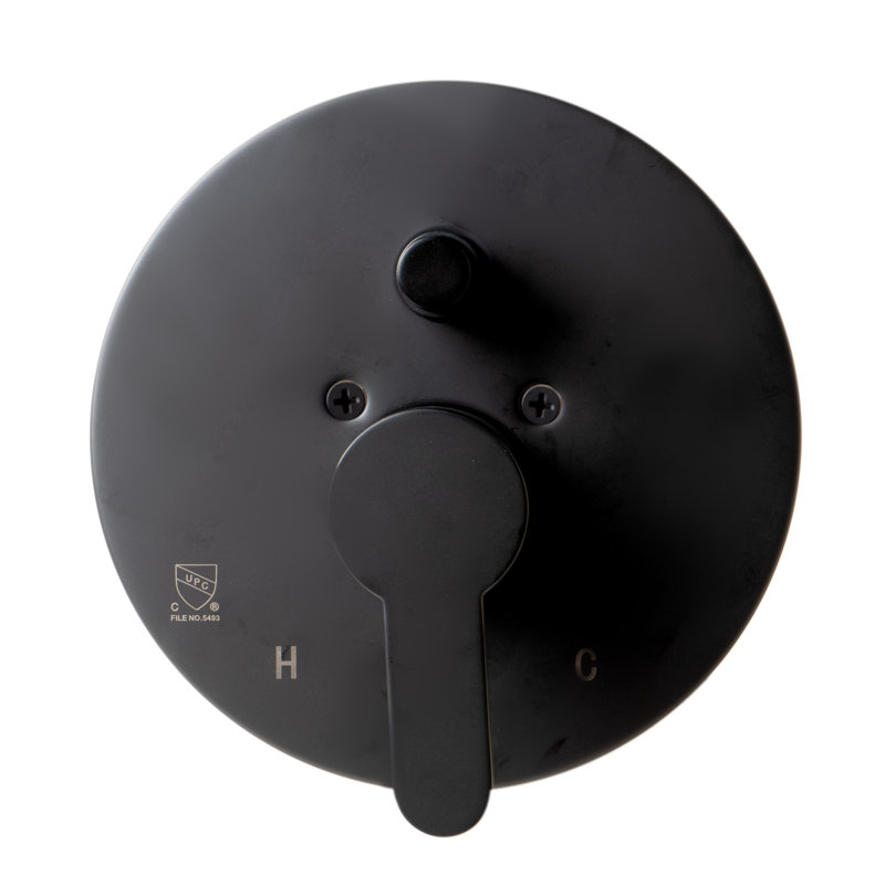 Matte Black Wall-Mounted Shower Valve with Lever Handle