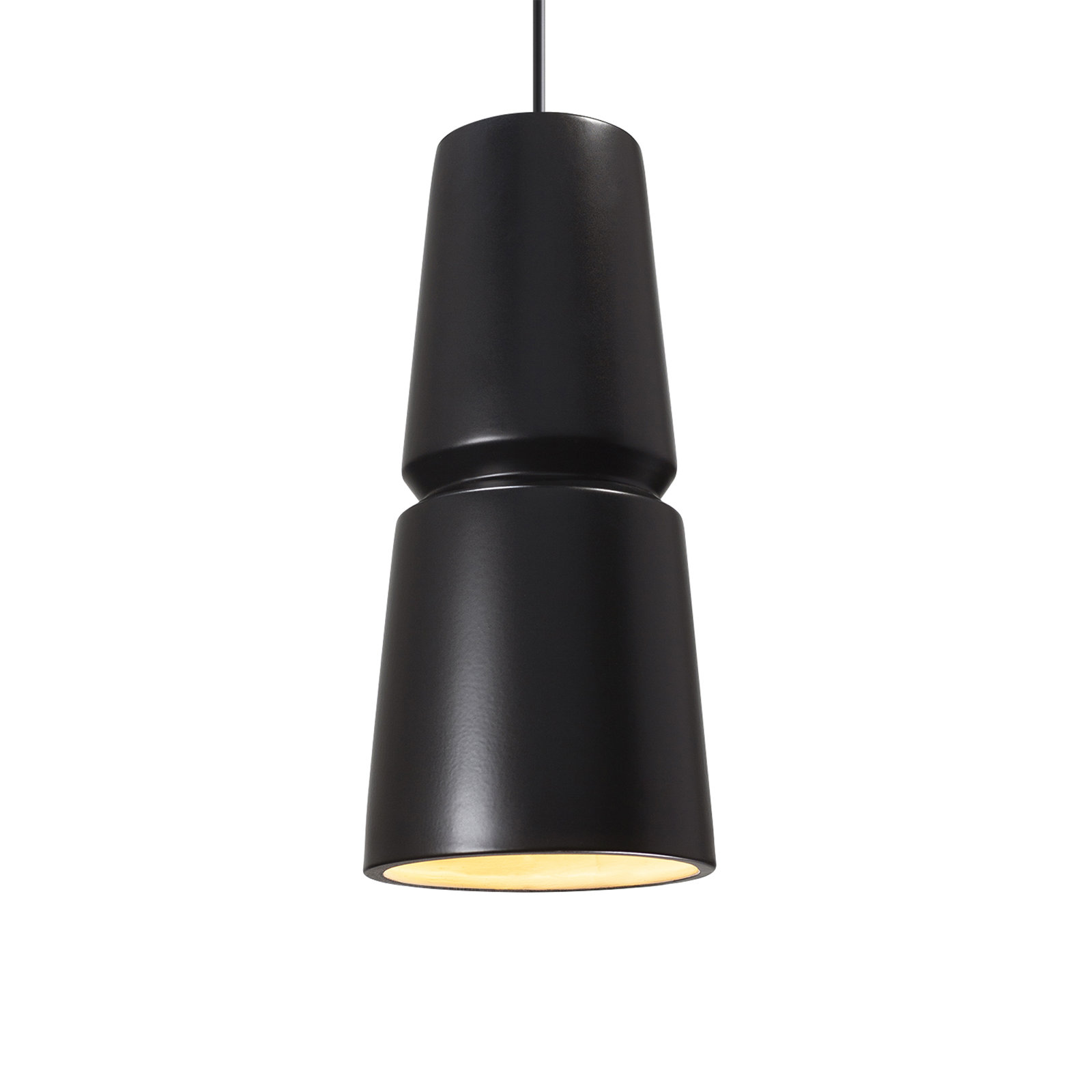 Logan 1-Light Dimmable Ceramic Cone Pendant , Brushed Nickel, Carbon Matte Black, 13.5" H x 6" W x 6" D