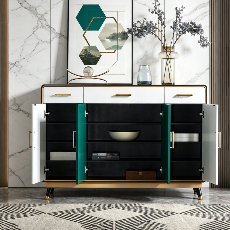 Buffet en pierre frittée de grande capacité, H 41,73 po x l 59,06 po x P 15,75 po, Green