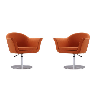 Voyager Upholstered Swivel Armchair in Orange