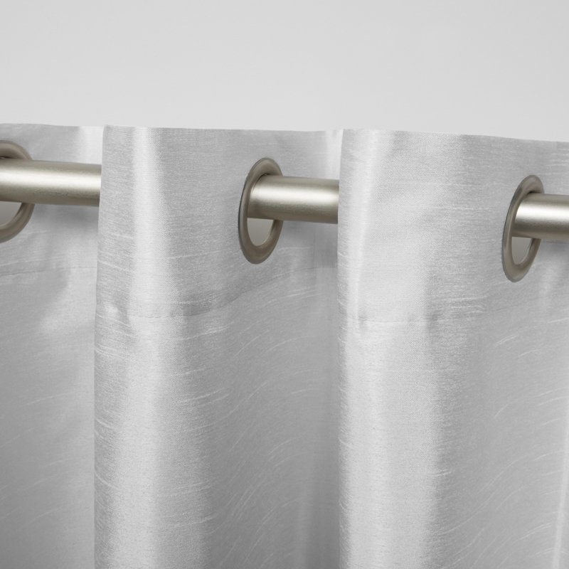 Ghevont Semi Sheer Sliding Panel Pair, 54" W x 63" L, Navy/Gray