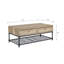Table basse en chêne et sable noir avec tablette inférieure