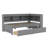 Twin Size Daybed With Drawers, Solid Wood Corner Bed Frame With L-Shaped Bookcase-1325400968