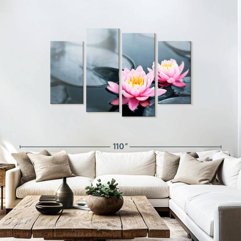 Fleurs de lotus Harnek Pop, H 48 po x l 75 po