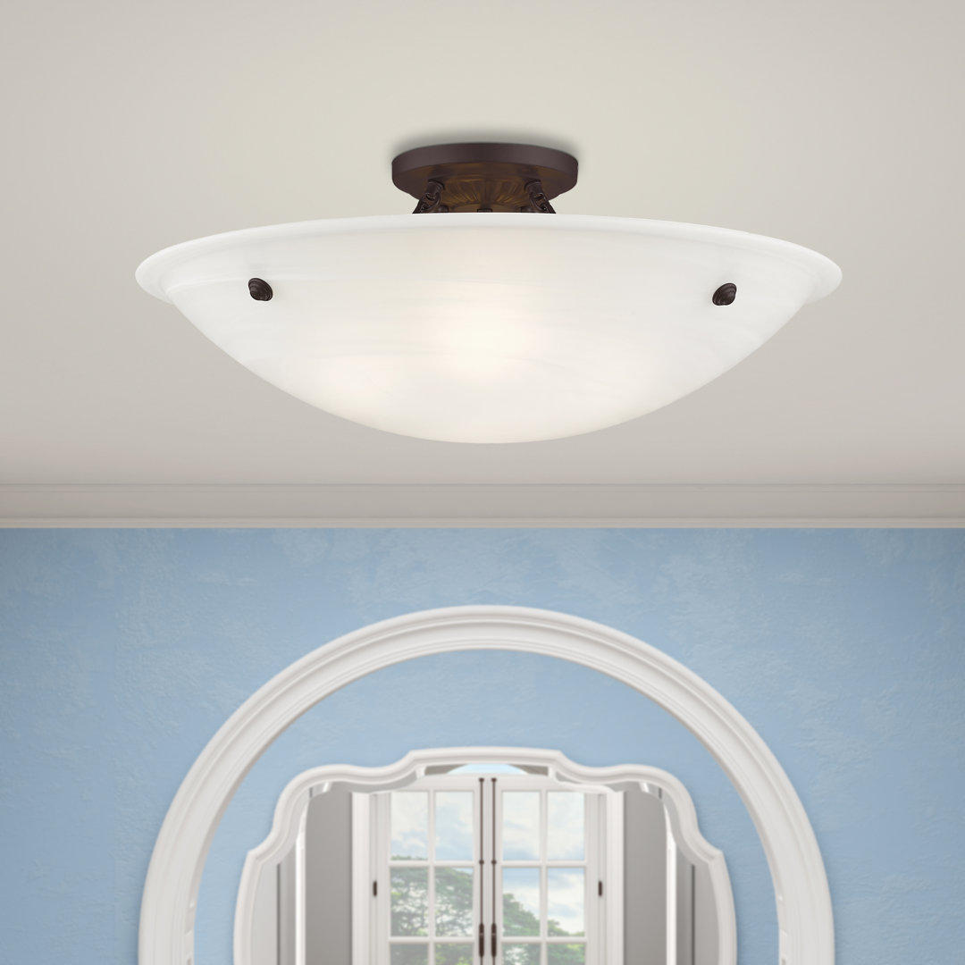 Aneudi Glass Semi Flush Mount Lark Manor™ Fixture 