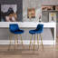2 tabourets de comptoir de 30 pouces en velours bleu, repose-pieds et pieds dorés, 2 tabourets de bar en tissu bleu au design moderne-1229282266
