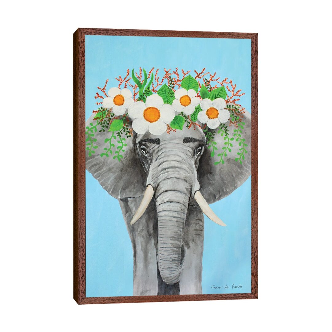 Leinwandbild Frida Kahlo Elephant - Blue