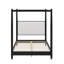 Canopy Bed With Linen Upholstered Headboard, Wood Canopy Bed With 4 Posters, Slats Support & Sturdy Legs-172438642-172438644
