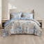 Ensemble de 7 pièces à motif floral inspiré du vin 7 pièces Cal King, beige / bleu-136228990-136228992