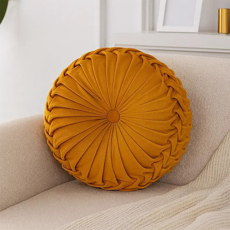 Coussin décoratif en velours 15 po Oragne, Orange