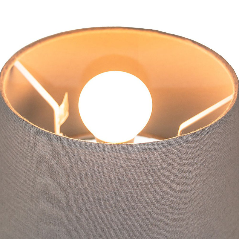 Traditional Linen Fabric Drum Shade for Pendant & Lampshade, Grey, 16cm H x 25cm W x 25cm D