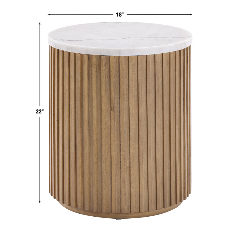 Fiammetta Marble End Table, Brown