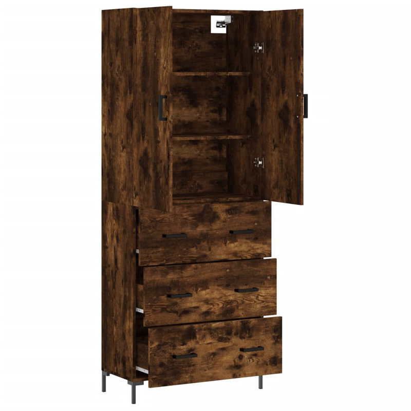 Kifer 69.5 cm W Highboard, Smoked Oak
