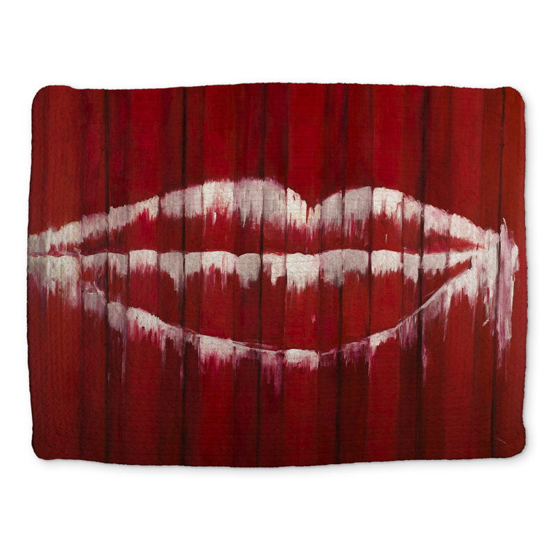 White Beauty Braided Polyester Placemat - Graffiti Mouth Design