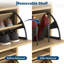 Armoire à chaussures 2 en 1 avec 2 tiroirs rabattables, tablette réglable, 7 crochets et ensemble anti-basculement, rangement pour chaussures de vestibule étroit-131226536