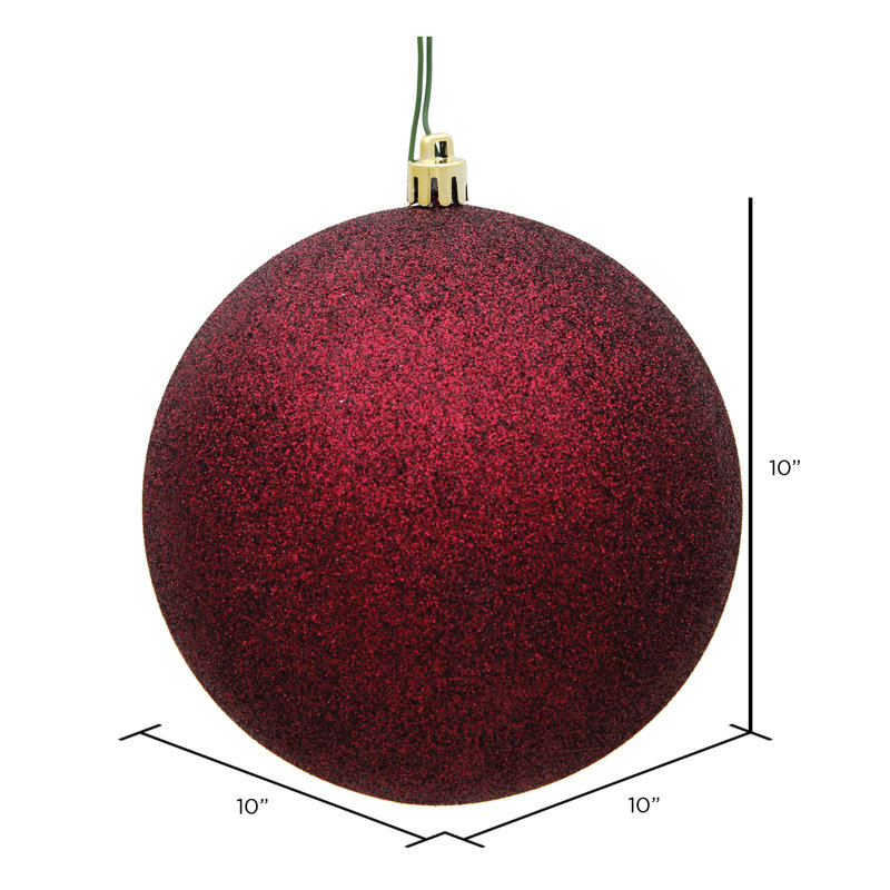 Décoration de boule décorative des Fêtes, Paillettes bourgogne, H 10 po x l 10 po x P 10 po