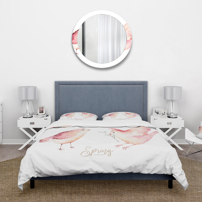 Ensemble de housse de couette Spring Spring, Housse de couette pour grand lit et 2 taies décor