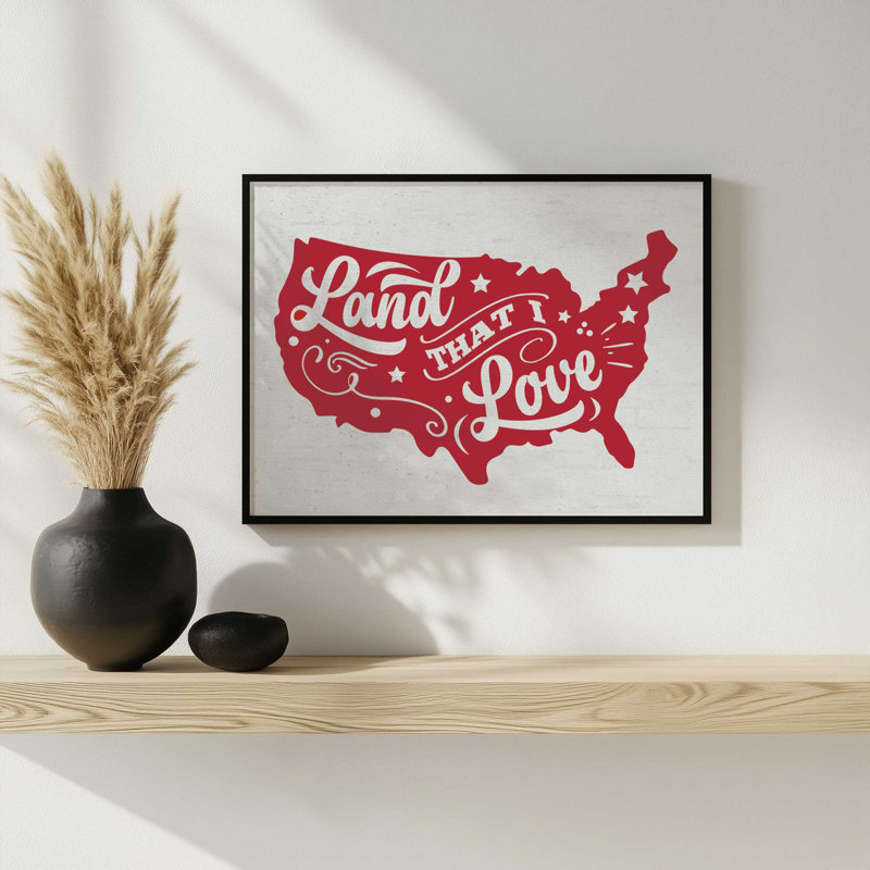 «Land That I Love» par Art, L 48 x H 36, Tanné, Impression encadrée