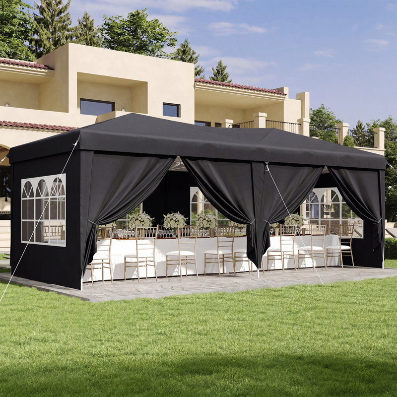 Pop Up Canopy Tent – Outdoor Shelter With Removable Sidewalls & Adjustable Height For Camping, Backyard, 600cm W x 300cm D