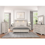 Ophelia & Co. Ken 6-Piece Bedroom Set with Touch LED Lighting, Weathered Dusty-taupe Finish