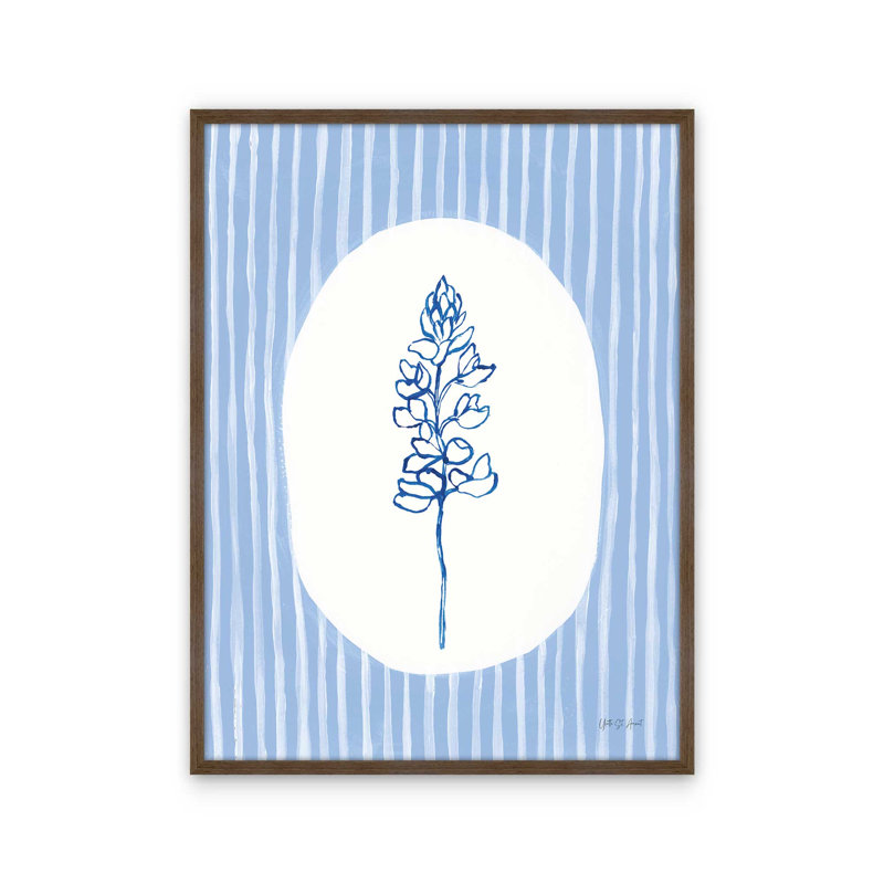 «Striped Floral II» par Yvette St. Amant, reproduction d'art, 12 W x 16 H, Brown, Framed Print