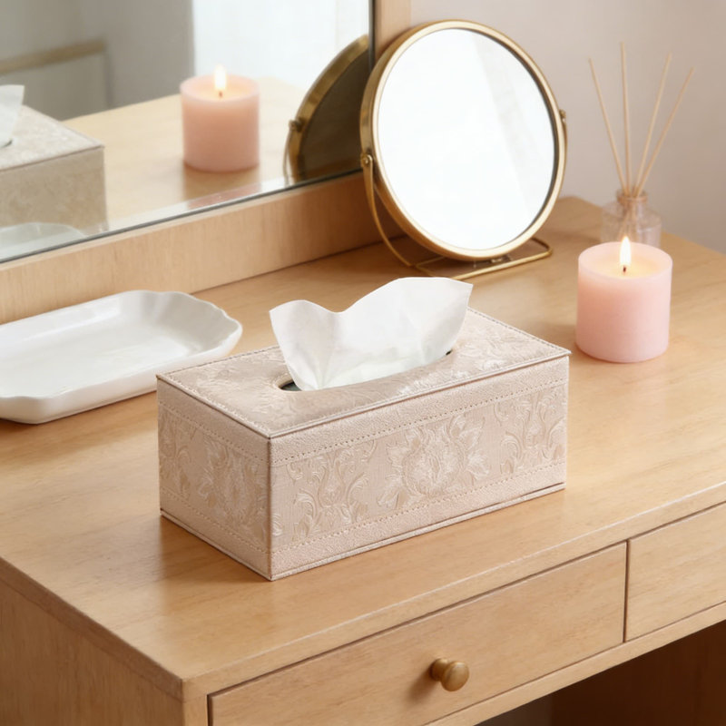Couvercle de boîte à mouchoirs en cuir PU avec fermeture magnétique - Porte-serviette décoratif pour la maison, le bureau et la voiture