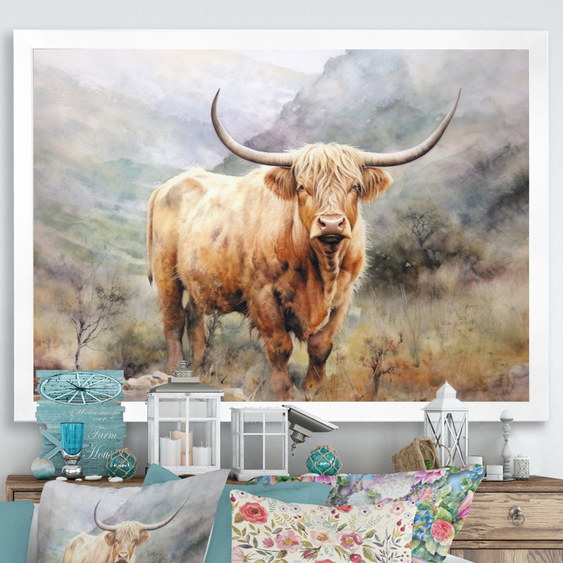 Rustic Castle III - Décoration murale animaux, H 16 po x l 32 po x P 1 po, Cadre simple blanc