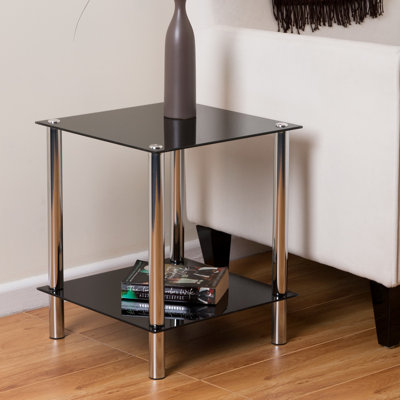 Matrix Glass Top End Table