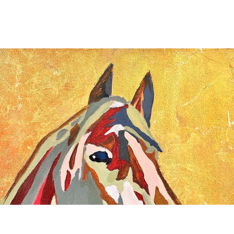 Multicolor Horse Portrait | Acrylic On Canvas | Wall Décor