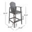 Outdoor Acacia Wood Adirondack Barstools, Set of 2