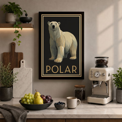 Polar Bear Portrait Vintage 1 Piece Wrapped Canvas Wall Art