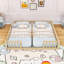 Lit double double au sol avec garde-corps-888412981
