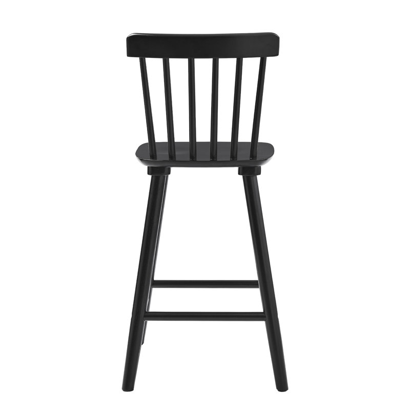 Solid Wood Counter Stool, Counter Stool (24" Seat Height), Black, 3
