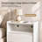 Modern White /Black Nightstand with Charging Station, 2 Drawers & Open Shelf-1342154990-1340472684