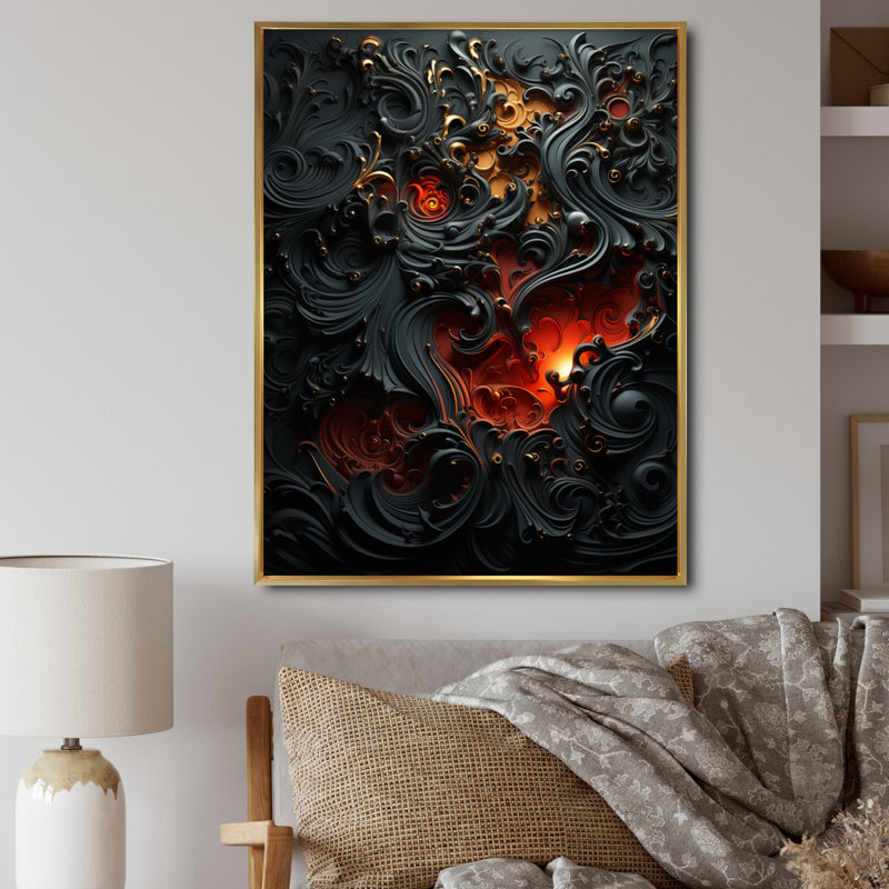 «Jadus Hebrew Calligraphy», reproduction d'art sur toile encadrée, H 32 po x l 24 po x P 1 po, Cadre flottant doré