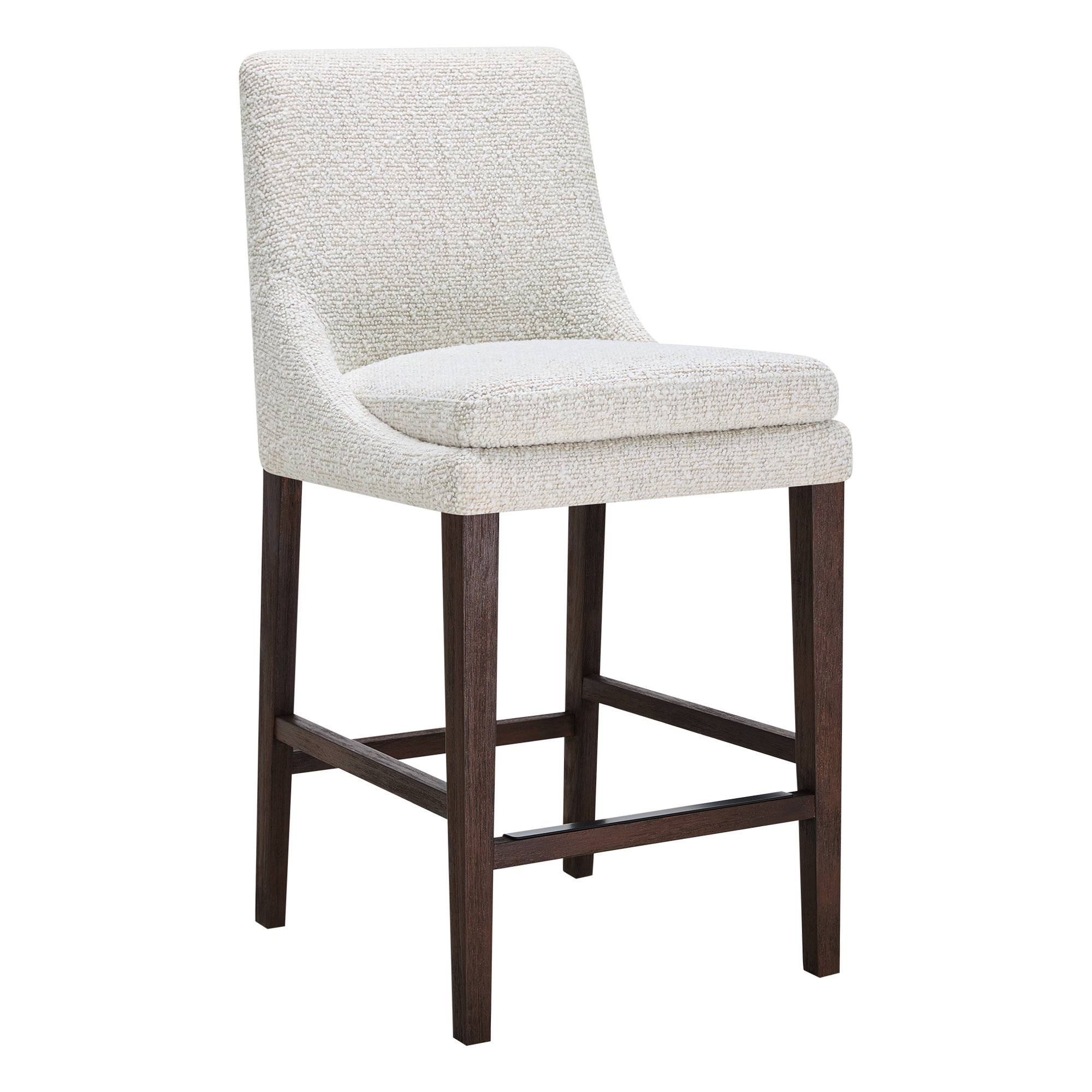 Niara Upholstered Counter & Bar Stool, Counter Stool (26” Seat Height), Merino Pearl/Performance Tweed