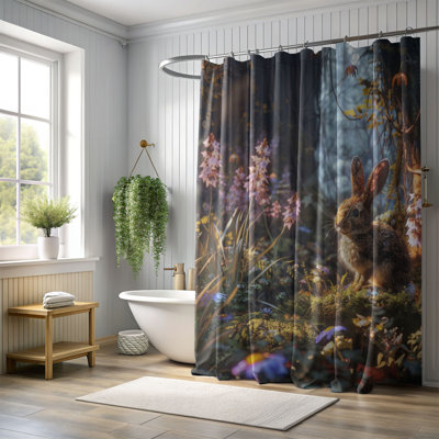 Rideau de douche standard 1 pièce Ethereal Arboreal Abstract