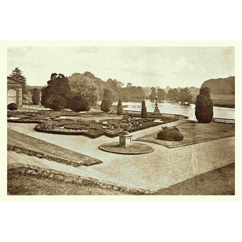 Vue de jardin sépia III 2855443, H 12 po x l 18 po