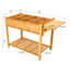 Support de jardinière surélevée en bois avec jardinière surélevée 8 poches avec table d'appoint pliable et tablette de rangement pour herbes / légumes / fleurs-1948397091